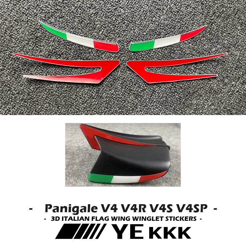 3D Sticker Decals Aerodynamic Wing Sticker Red Overlay Sticker For Ducati Panigale V4 V4R V4S V4SP SBK Italy Tricolor Flag for ducati streeetfighter v4s v4 sbk tricolor flag motorcycle wings 3d sticker decal aerodynamic wing sticker