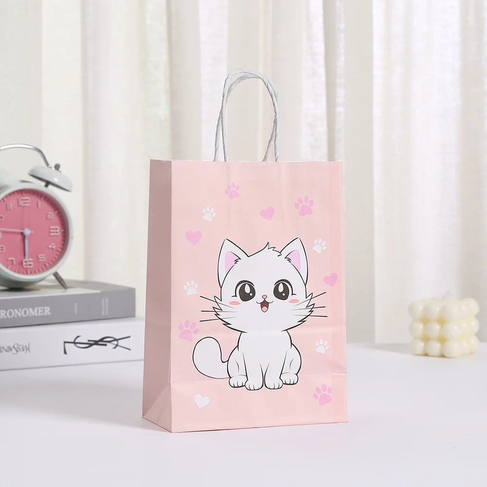 24 Sacchetti Regalo Di Carta A Tema Gatto – Con 36 Adesivi, Per Feste E Caramelle - 3
