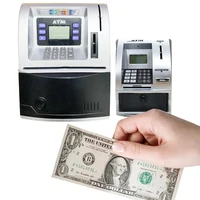 Automated ATM Machine With Card, Real Money Saving piggy bank, Cashier Adult, Digital Alarm Clock, Real Estate Bank 1