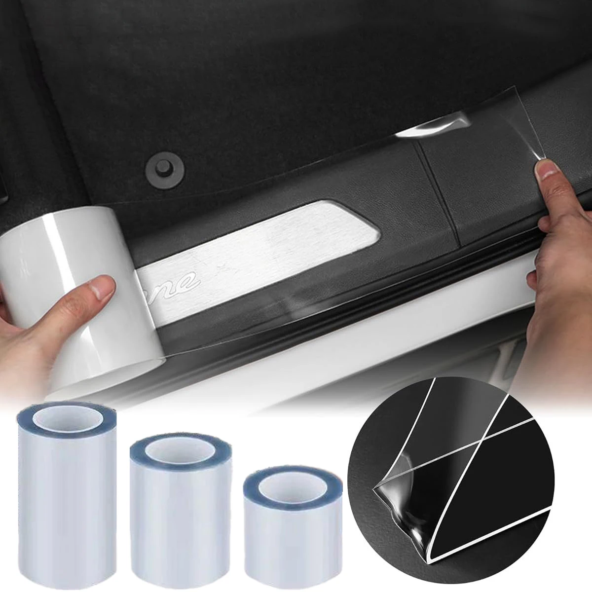 Pellicola Protettiva Anti-Graffio per Auto 10/15/20cm, Impermeabile, Protezione per Portiere e Bordi Paraurti, Adesivi Trasparenti per Auto
