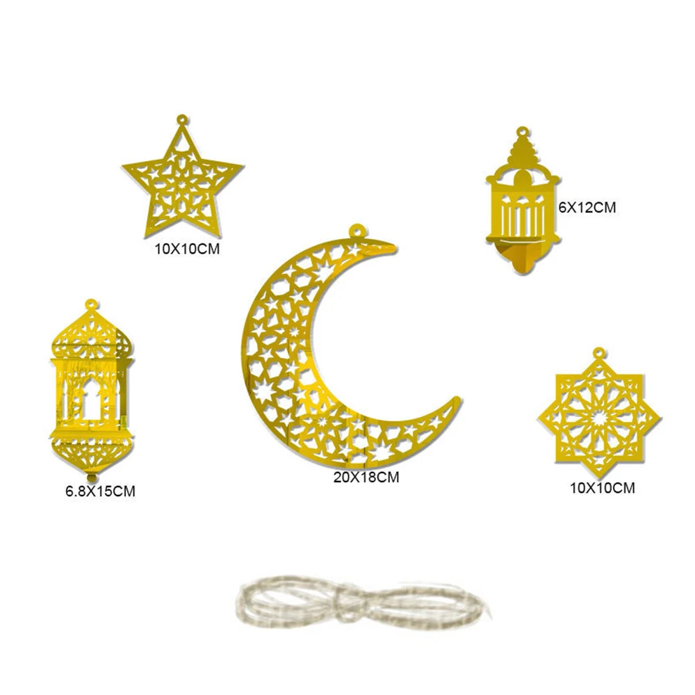 Ramadan Moon Star Hanging Decoration Acrylic Eid Mubarak Banner Pendant Ceiling Hanging Ornament Ramadan Kareem Decoration 2026