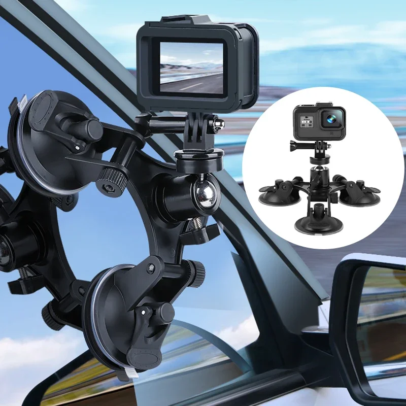 

Присоска для экшн-камеры GoPro Hero11 10 9 8 7 6 Black SJCAM SJ7 Yi 4K Go Pro, аксессуары для экшн-камеры со стеклянной присоской