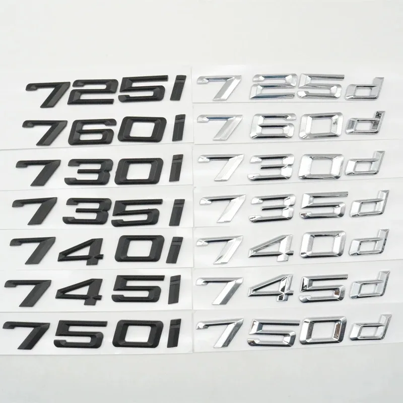 3D ABS 엠블럼 레터 리어 트렁크 로고 (7 시리즈 725i 730i 740Li 745i 750iL 760i 730d 735d 740d 745d 750d 760d 차량용 스티커)