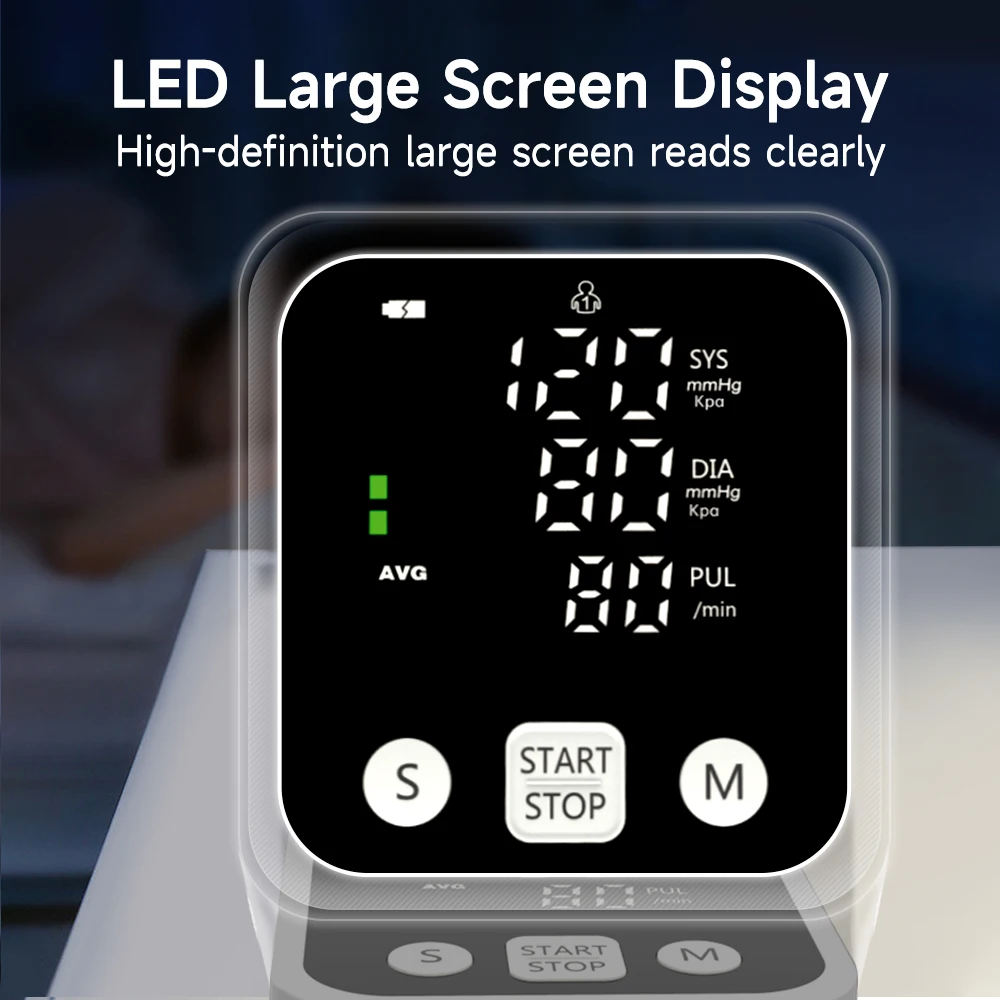 Yongrow LED Portable Upper Arm Blood Pressure Monitor Measurement Tool Portable Digital Tonometer Sphygmomanometer BP monitor 5