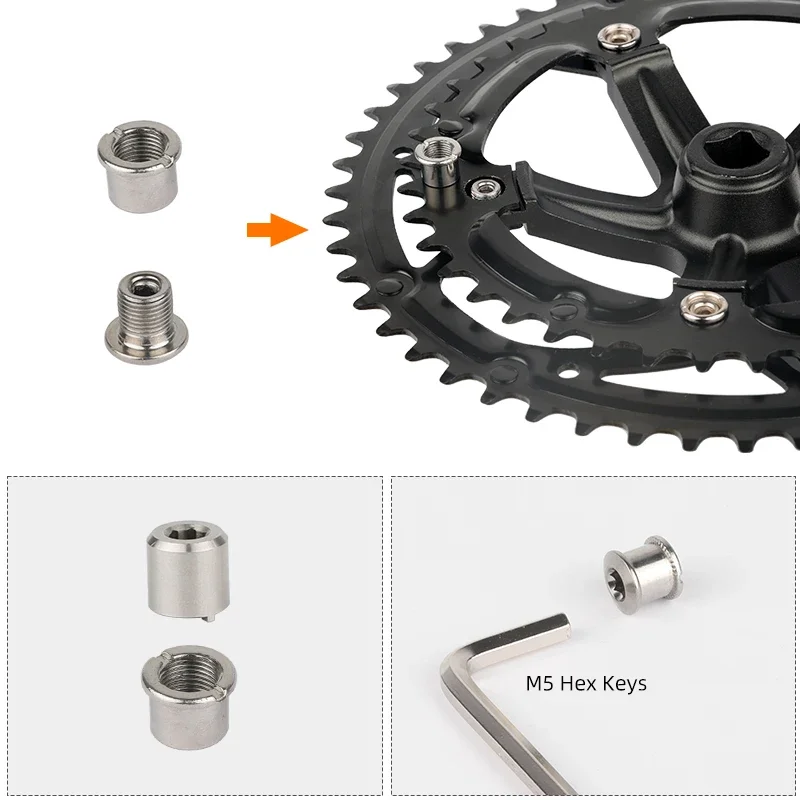 Deemount M8 Threaded Bolts for Single Double Triple Bicycle Chainring 6.5/8.5mm Height MTB Road Crankset Fixing Nuts bike crank bolt