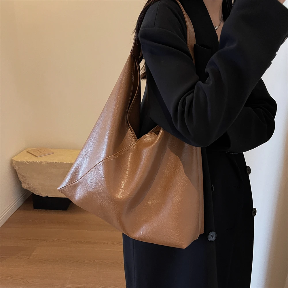 Retro 2-in-1 Shoulder Bag - Large Capacity PU Leather Tote for Women