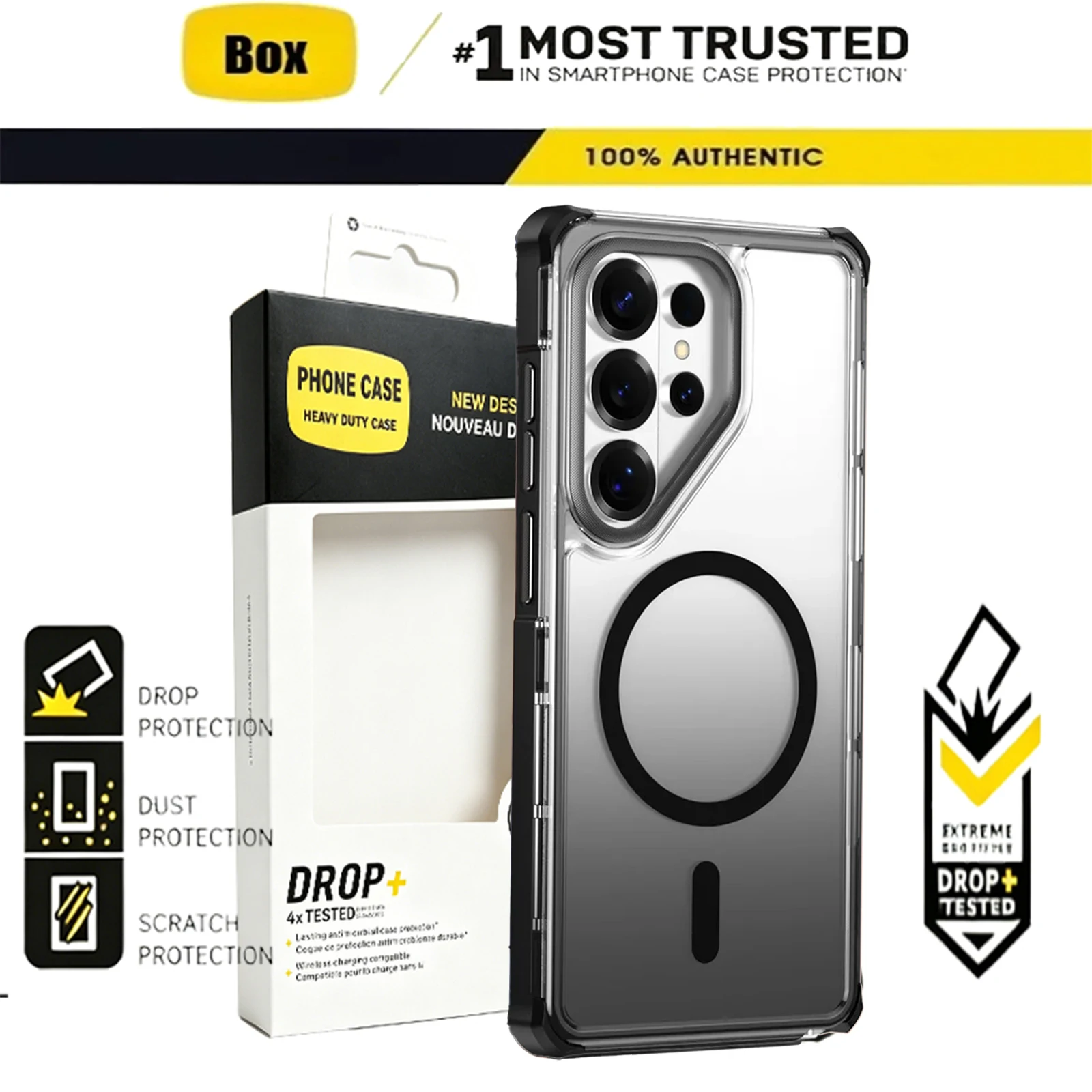 Enhanced Gradient Symmetry Rugged Armor Shockproof Protective Cover