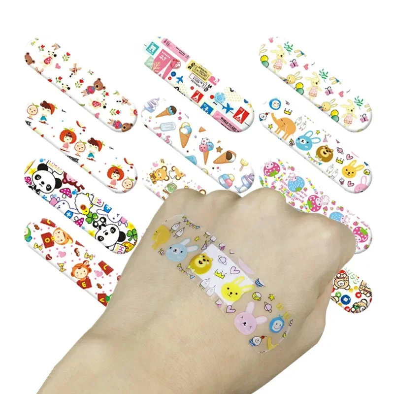 100pcs/set Cartoon Band Aid First Aid Strips Tape Kawaii Skin Patch Wound Dressing Plaster Adhesive Bandages Woundplast 3