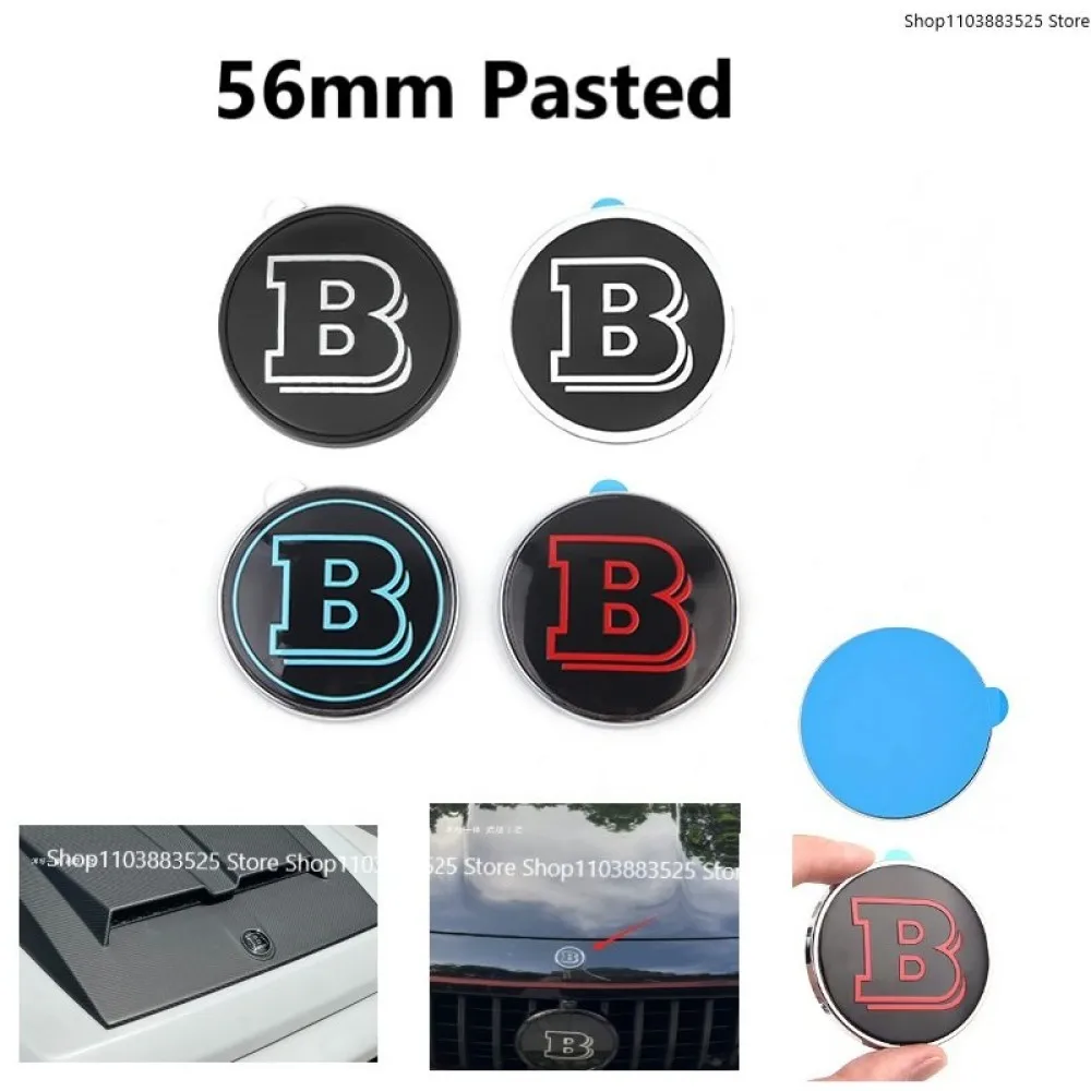 56 mm mit Brabus B-Logo für Vito V-Klasse-Auto, Motorhauben-Logo oder Zubehör für die Modifikation des hinteren Kofferraum-Emblecm-Abzeichen-Logo