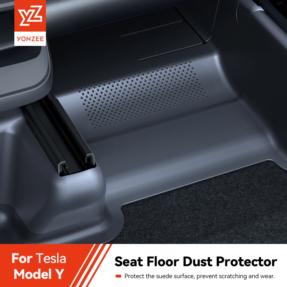 YZ For Tesla Model Y Juniper -2025 TPE PP Under Seat Corner Guard Seat Slide Rails Protector Cover Anti-Kick Decor Flocking