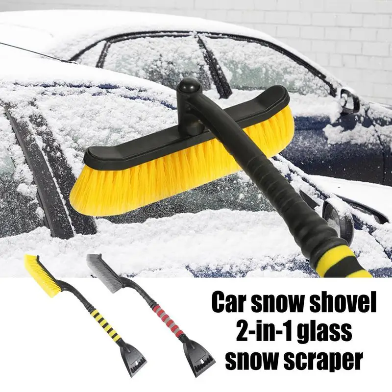 

2 in 1 Car Ice Scraper Snow Remover Shovel Brush Window Windscreen Windshield Deicing Cleaning Scraping Tool Frost Broom Cleaner
