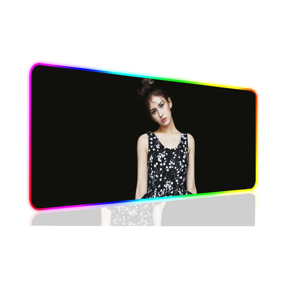 1pc Kpop Beautiful Girl Somi XXL RGB Gaming Mouse Pads HD Black Gamer Accessories Large LED 5