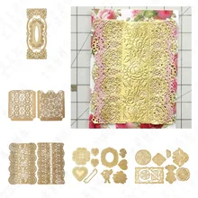 2022 Newest Slimline Pocket Concentric Impression Craft Metal Cutting Dies Diy Scrapbook Photo Album Decorate Embossing Template