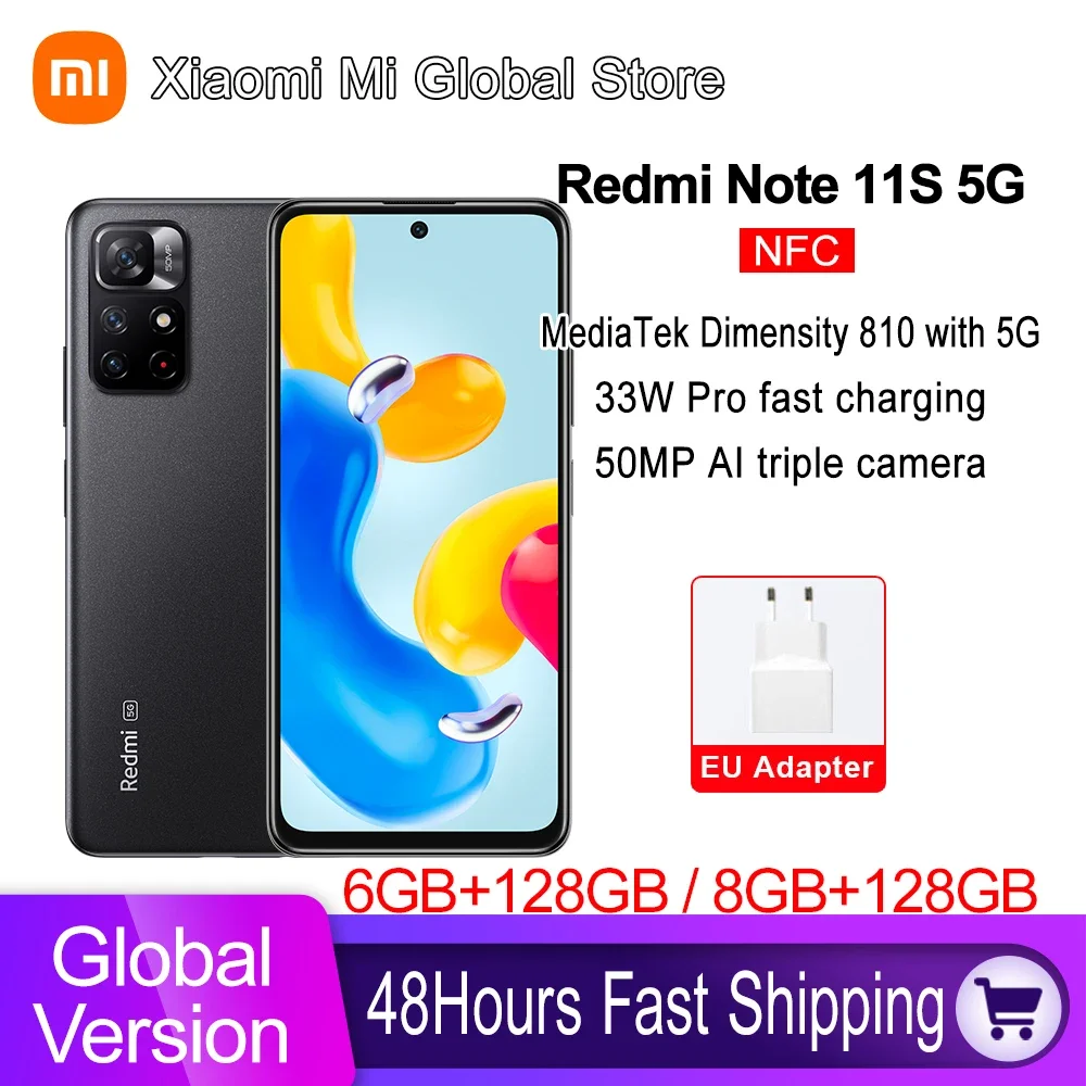 Global Version Xiaomi Redmi Note 11S 5G Smartphone Dimensity 810 NFC 3