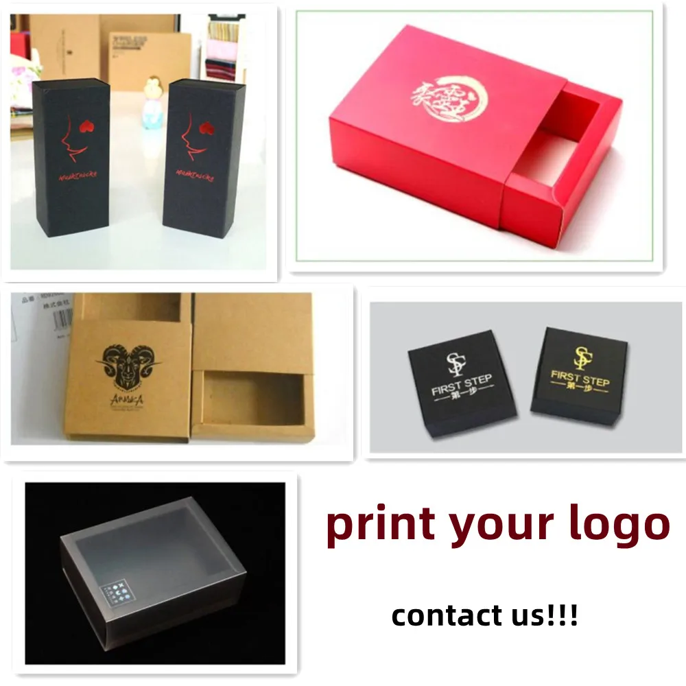 100pcs Gift Paper Box With Logo Kraft Cardboard Packaging Box For Your Business Jewelry Soap Gift Boxes Personalized