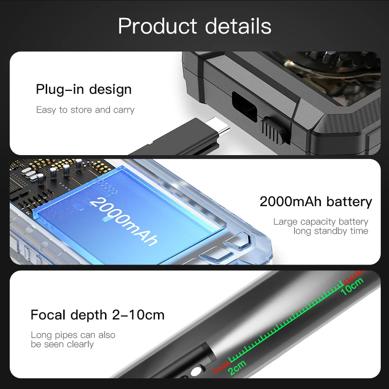 최고의 2MP HD 8mm 단일/듀얼 렌즈 8개 LED 1/5/10m 케이블 산업용 내시경 배수관 검사 카메라(5인치 IPS 스크린 포함)
