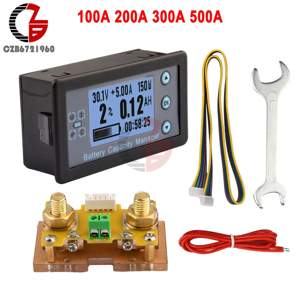 

Va9210 High-precision LCD Voltage Current Capacity Meter Electric Vehicle RV Battery Coulomb Meter DC 8-100V 100A 200A 300A 500A