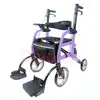 Free shipping Transport Rollator Rolling Walker Combo with Hand Activated Brakes and Back Support 4