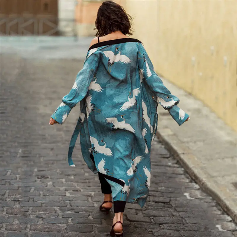 Kimono mit print Zara Damen Kleidung Pullover & Strickjacken Strickjacken Kimonos 