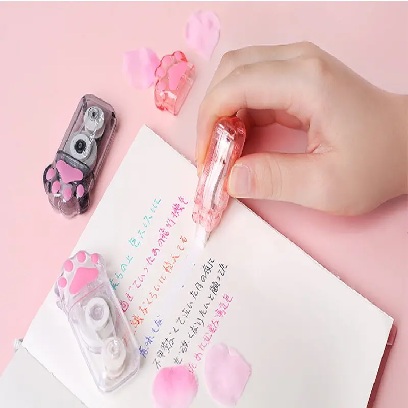 3 styles 1/pack Cat Paw Correction Tape Creative Girl Cute Large Capacity Student Supplies Scribble Tape