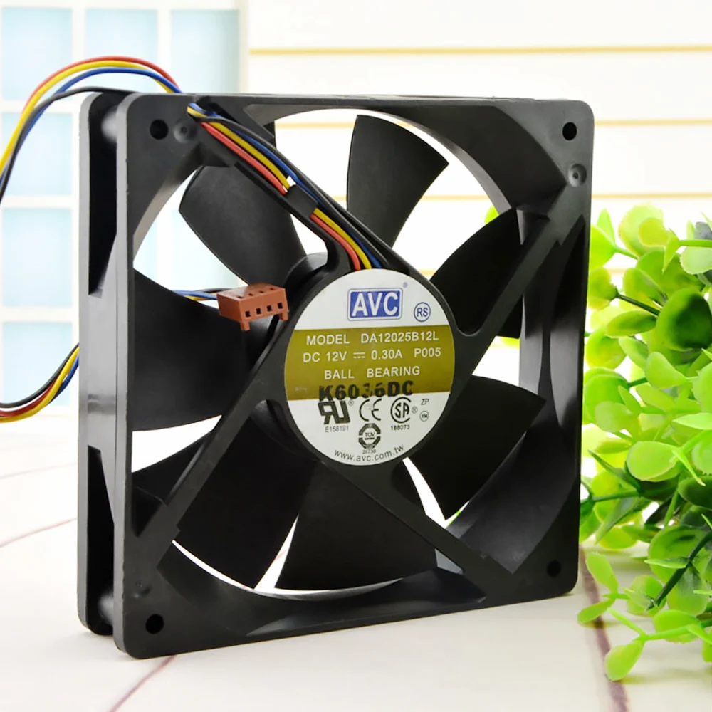 

DA12025B12L 120MM 1225 12025 120*120*25MM 12*12*2.5CM Chassis fan with Ball bearing 12V 0.3A 4PIN