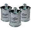 3PC Coffee Sugar Tea Storage Box Set Crystal Crushed Diamond Kitchen Storage Container Handmade Crystal Glass Coffee 1