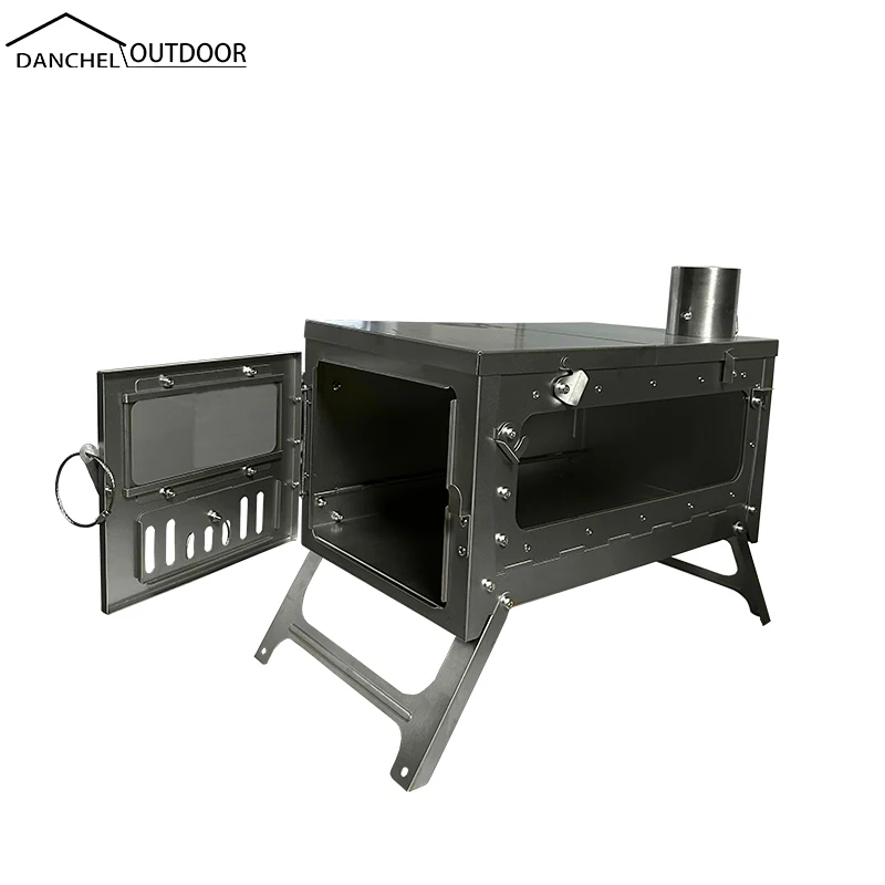 DANCHEL OUTDOOR 100% Titanium Wood Stove with Chimney Pipe, Hot Tent  Portable Small Camping Wood burning Stove - AliExpress