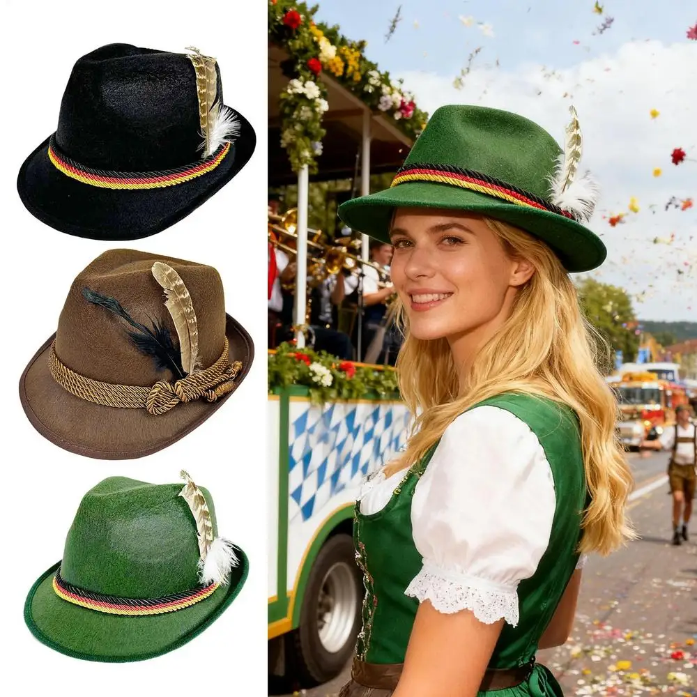 Oktoberfest-Hut, Vlies-Kopfbedeckung, Oktoberfest-Partyhut für Erwachsene, Party, Halloween, Karneval, kulturelles Ereignis, Bierfest – Detail 12