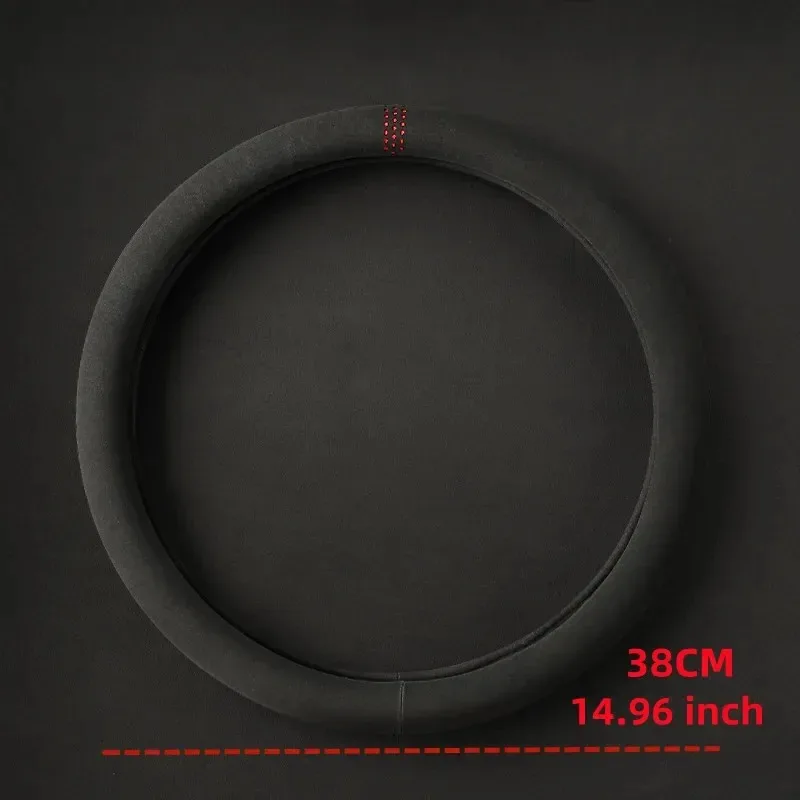 A New Driving Feel - Ultra-Soft Suede Leather Steering Wheel Cover For all Seasons, Non-Slip and Sweat-Absorbent for 14.5-15Inch - Image 6