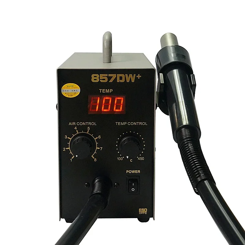 JH 857DW+ 850W Adjustable Hot Air Gun Soldering Station Helical Wind Air Gun wit