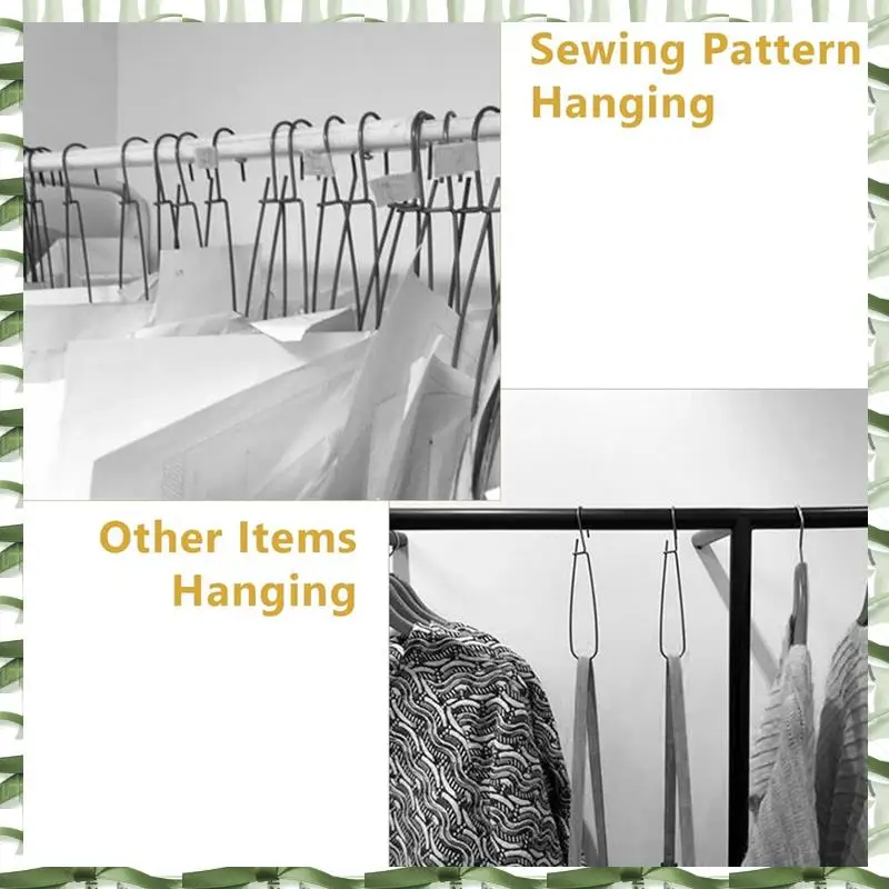 Pattern Hooks Metal Pattern Hangers Storage Hanging Hook 24 Pcs 7.3 Inch Sewing Making Paper