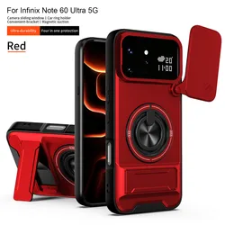 Enhanced Product Title:  
Premium Ring Stand Case with Magnetic Wireless Charging and Rotating Lens Cover for Infinix Note 60 Ultra (Red)