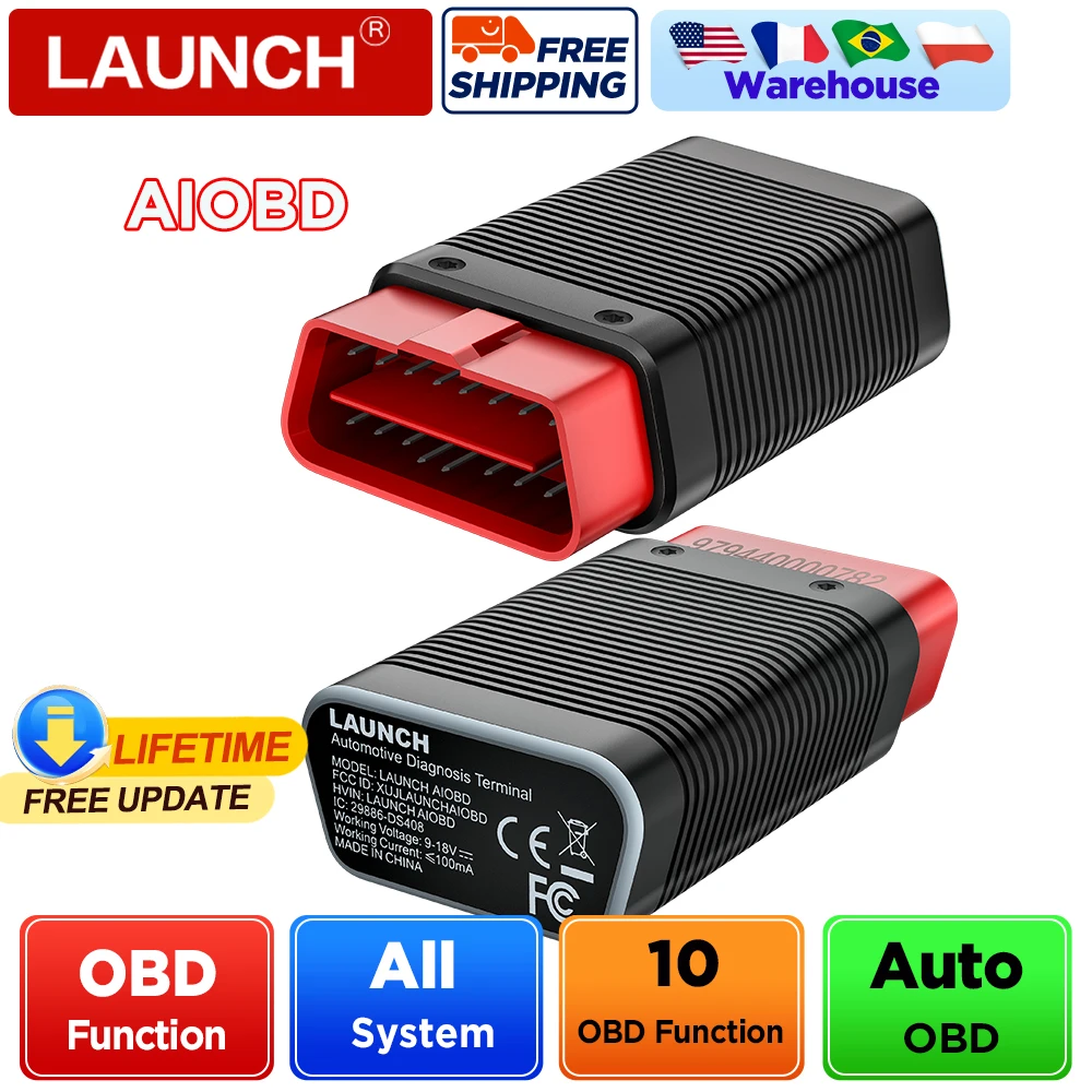 NOUVEAU LANCEMENT X431 AIOBD Adaptateur Bluetooth, outils de diagnostic avec toutes les fonctions OBD2, l'IA explique les pannes de manière simple, fonctionne sur Android et iOS