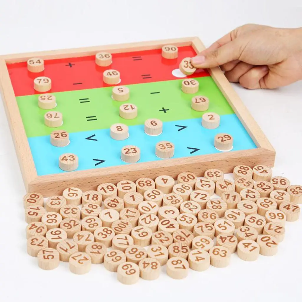 Wooden Hundred Board Game 1 to 100 Numbers Math Learning Toy
