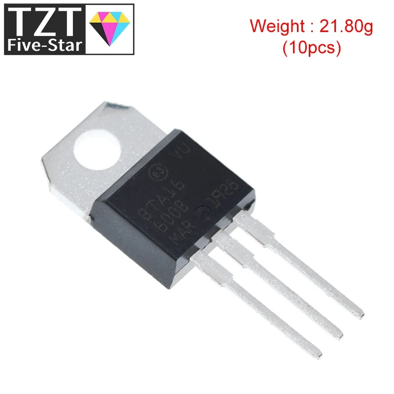 10Pcs BTA16-600B Om-220 BTA16-600 TO220 16-600B BTA16 600V 16A Triacs Nieuwe En Originele