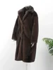 Women's Warm  Faux Fur Long Overcoat Single Breasted Fleece Long Trench Coat Winter Lady Fluffy Plush New Thicken Outerwear 5