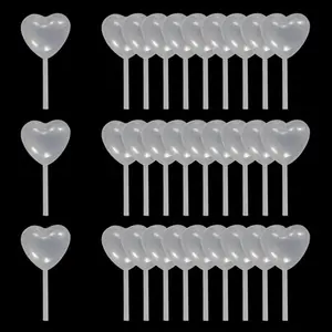 50pcs/Lot 4ml Heart Shape Liquid Droppe Pasteur Pipette For Cupcake Chocolate Birthday Party And Holiday Decoration