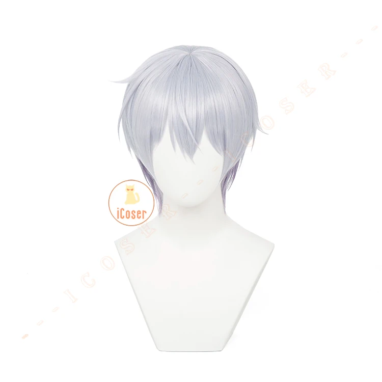 Anime Kinsou No Vermeil Goldfilled Alto Cosplay Wig White Light Purple  Short Hair Vermeil In Gold