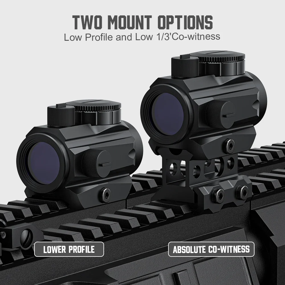 2 MOA Red Dot Sight 1X20mm Optics Scope with Riser Mount for Rifle Hunting-Red Dot Sight with Riser