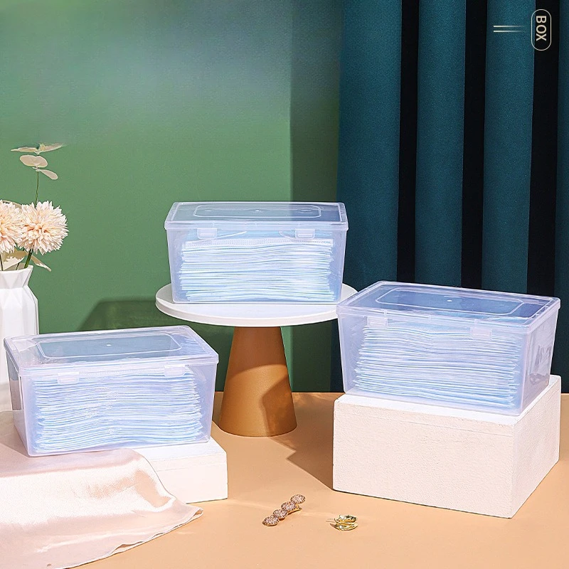 2PCS【 Large Capacity Mask Storage Box 】 Transparent Medicine Storage Box for Masks, Medicine Boxes, and Household Use