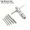 Adjustable T-Handle Ratchet Tap Reamer Hand Manual Holder Wrench M3 M4 M5 M6 M8 Metric Machine Screw Thread Plug T-shaped Tool 1