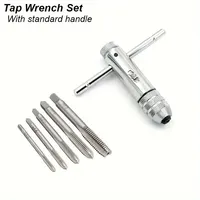 Adjustable T-Handle Ratchet Tap Reamer Hand Manual Holder Wrench M3 M4 M5 M6 M8 Metric Machine Screw Thread Plug T-shaped Tool 1