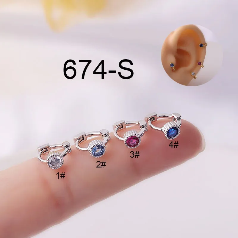 1Pair New Mini 5mm Small Hoop Earring for Litter Girls Gift Fashion Jewelry Cuff Ear Color Round Zircon Earrings for Women