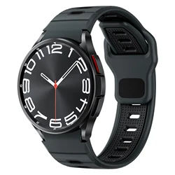 Seamless Silicone Watch Strap - Premium No Gaps Design for Galaxy Watch6 40mm (Coal black black)