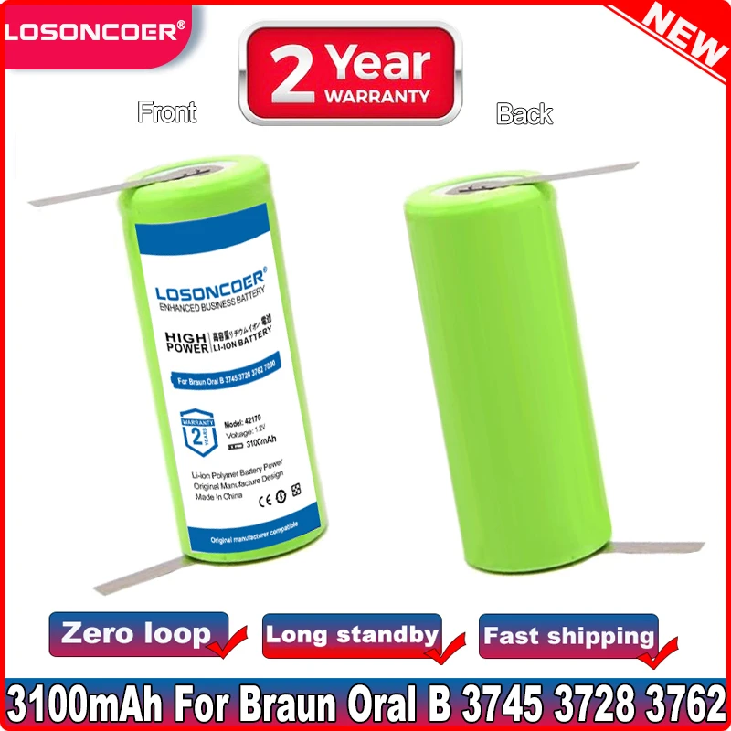 3100mah 42170 Battery For Braun Oral B 3745 3728 3762 7000 3731 P7000 D25  D28 Electric Toothbrush 1.2v 42mm X 17mm Batteries - Digital Batteries -  AliExpress
