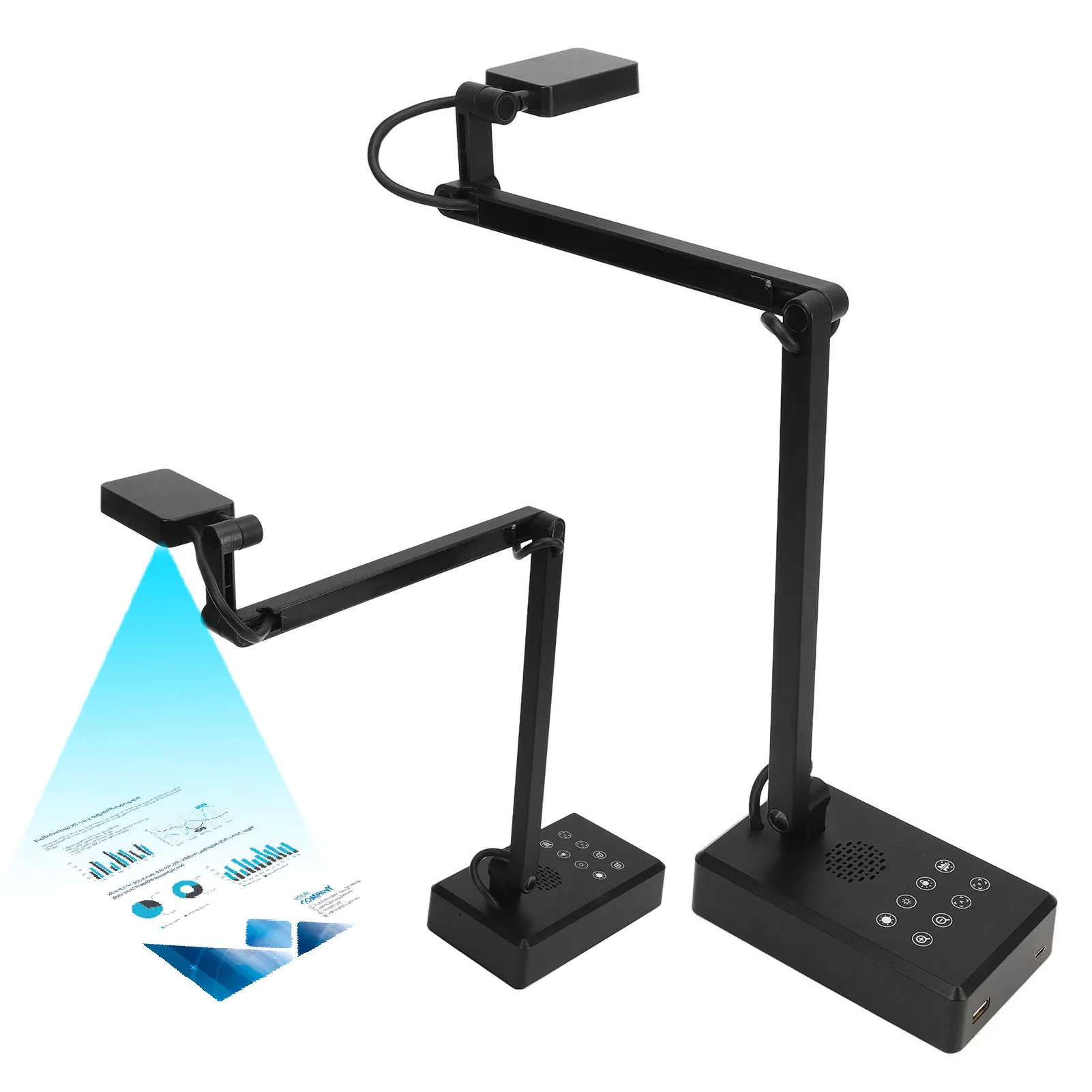 USB Document Webcam Brightness Adjustable 16MP Plug and Play 3840x3104 with Power Cable for Distance Learning