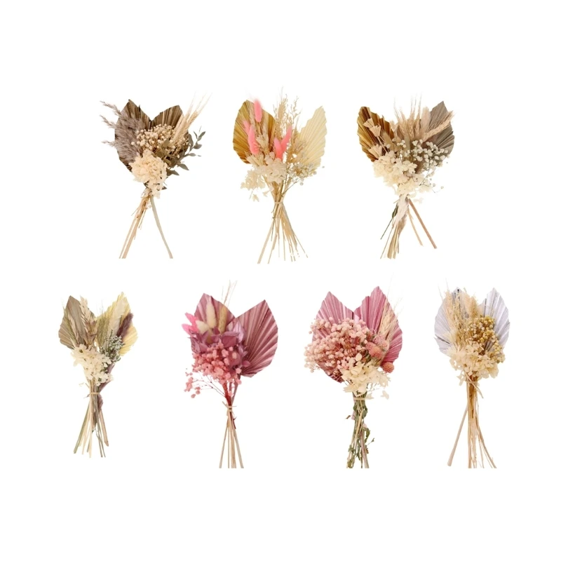 

DIY Dried Flower Fan Flower Arrangement Decorative Floral Crafts Supplies for Wedding Birthday New Year Party Decor