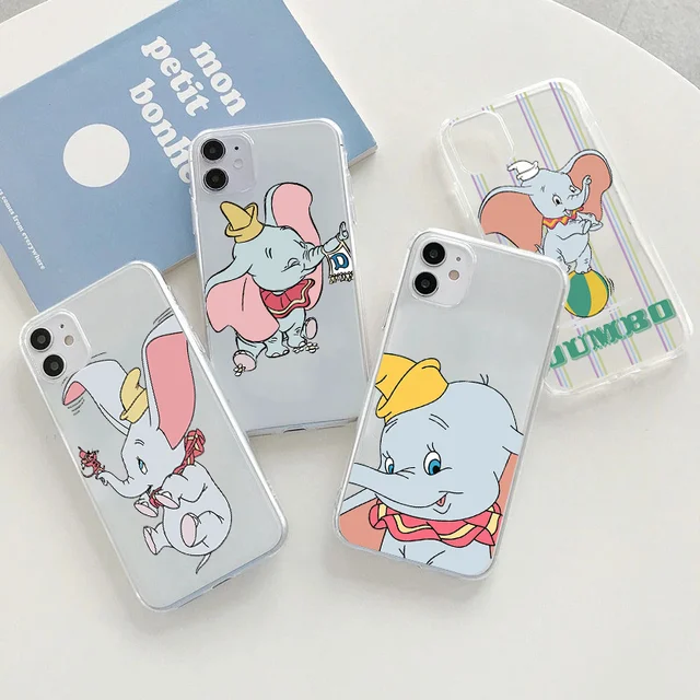 Capa para Xiaomi Redmi Note 9 Oficial da Disney Dumbo Silhueta Transparente  - Dumbo