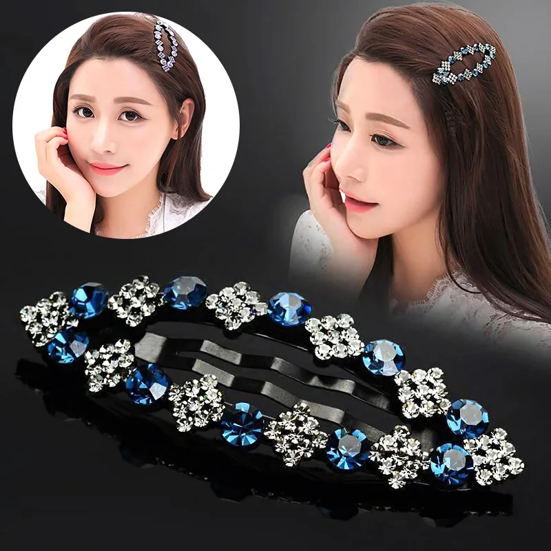 Rhinestone Hairpins For Women Hollow Water Droplet Square Triangle Hairgrips Shiny Rhinestone Elegant Hair Clips heart circle star square self adhesive rhinestone stickers gemstone adhesive stickers craft supplies
