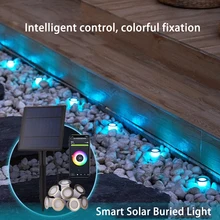 

Jardin Tuin Decoratie Outdoor Smart Rgb Solar Led Begraven Verlichting Luces Solares Para Exterieur Lamp Waterdichte Buitenkant